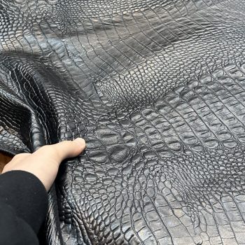 چرم گاوی کرکدیلی سوپر مشکی ۳ بعدی(GK3-112)